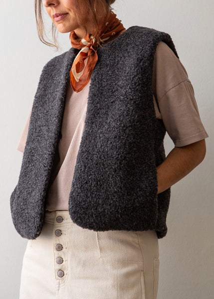 charcoal merino wool gilet