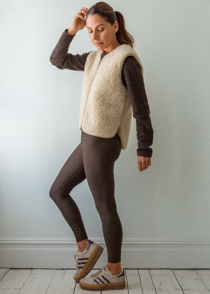 merino wool cream gilet
