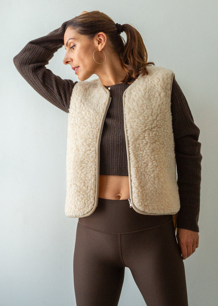 merino wool unlined gilet