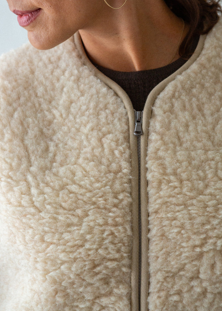merino gilet with zip