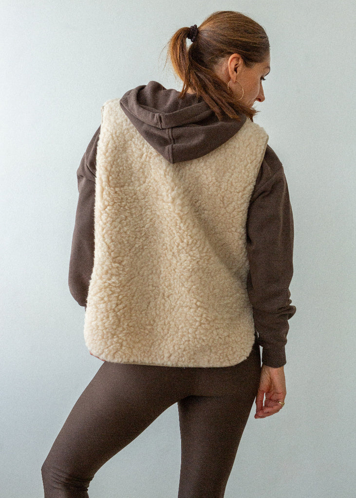 merino wool zip gilet