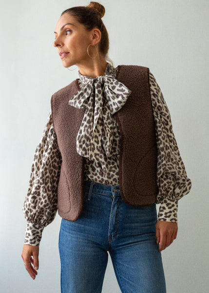 merino gilet with front fastening