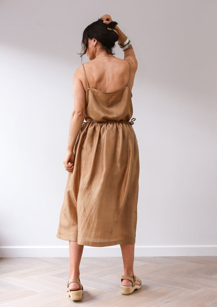 Bronze silk skirt