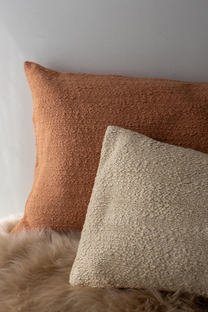 beige textured square cushion