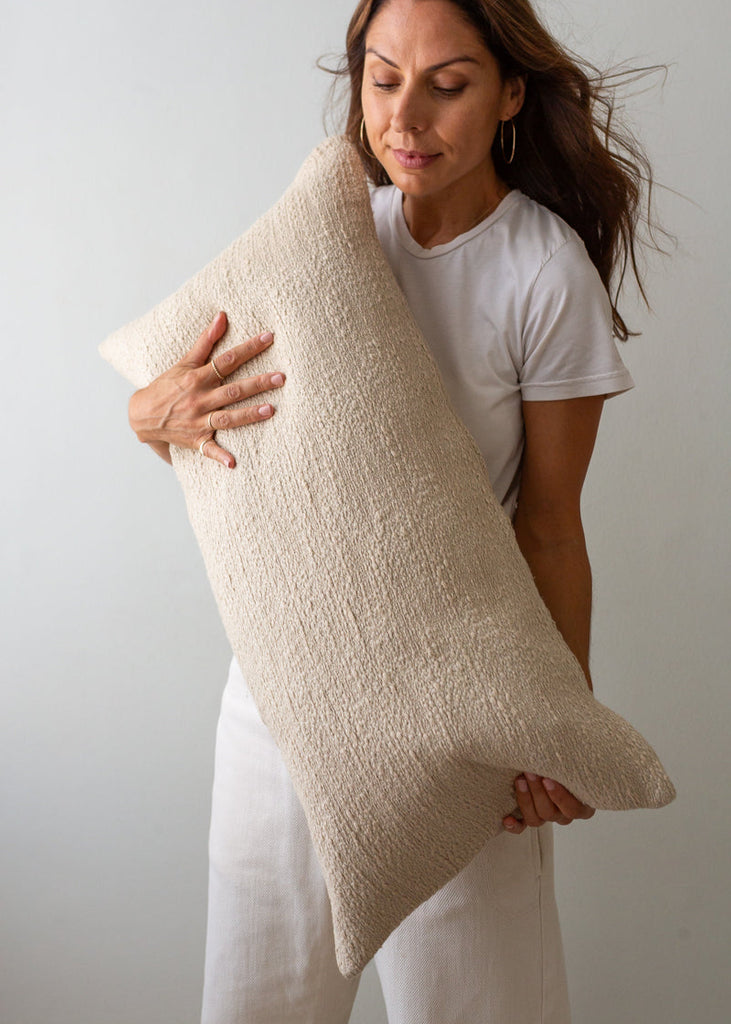 beige large rectangle cushion