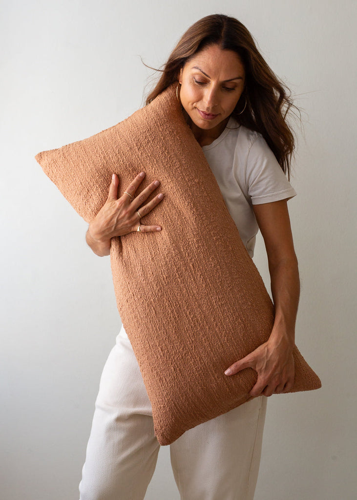 terracotta large rectangle cushion