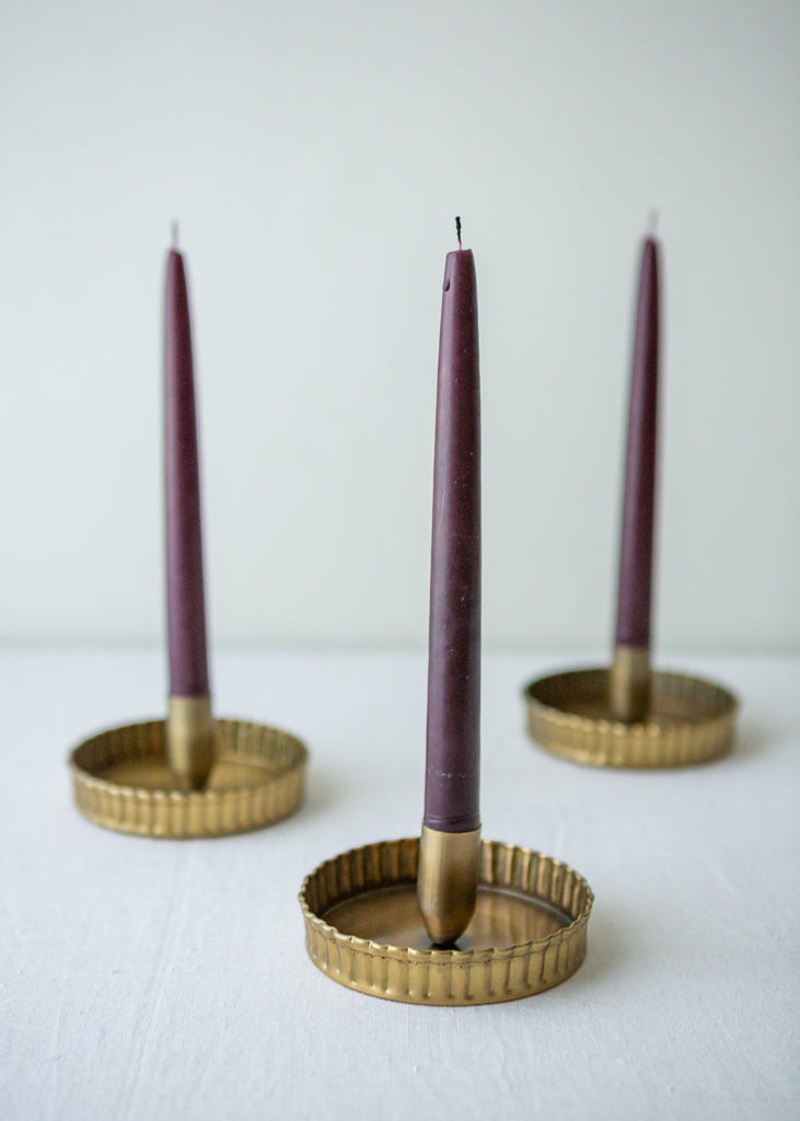 brass tray candle holder