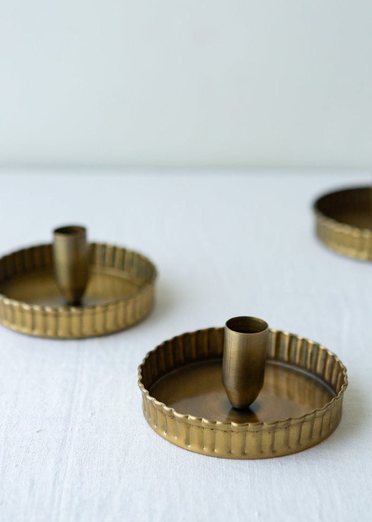 brass tray candle holder