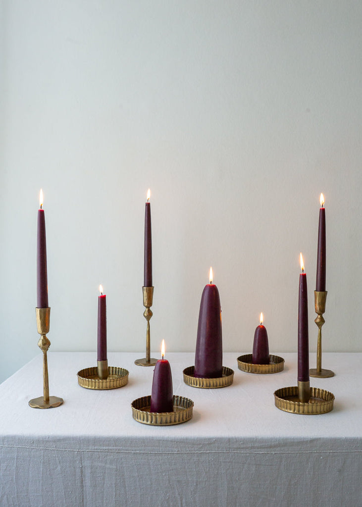 brass tray candle holder