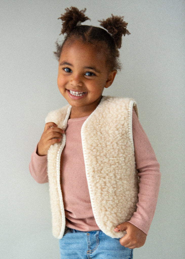 Merino Children's Gilet cream