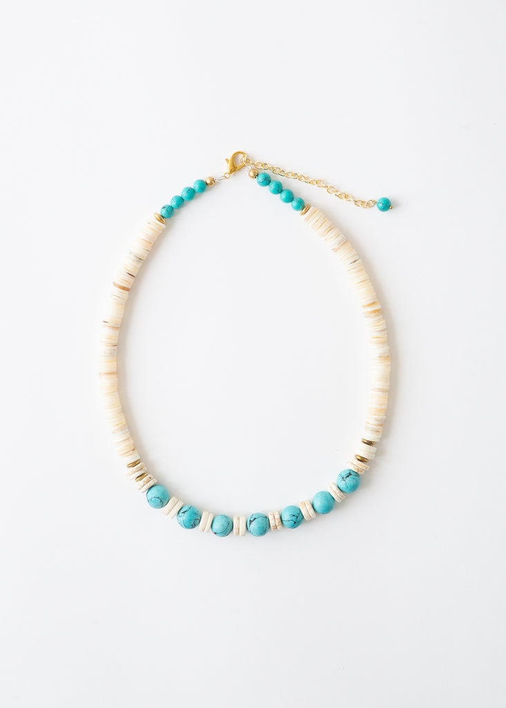 Shell and Turquoise Bead Necklace