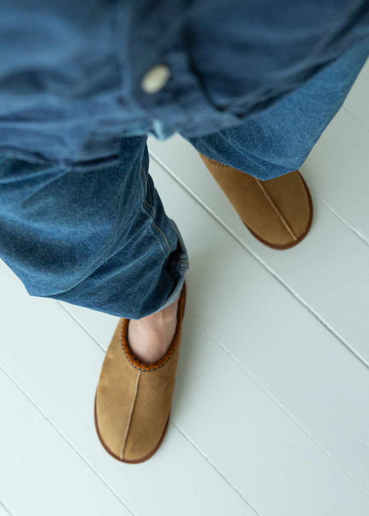 Men's sheepskin mule slippers