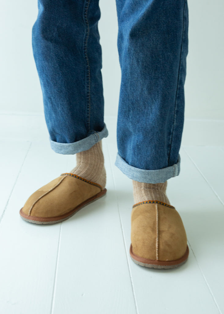 Men's sheepskin mule slippers
