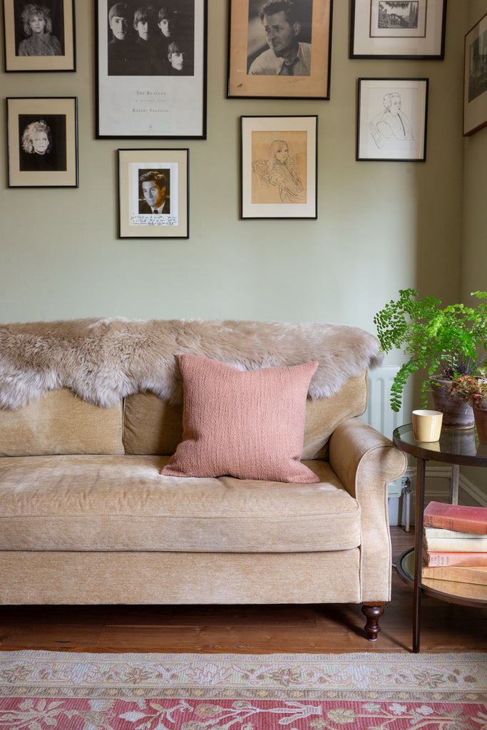 Slubby Cotton Textured Cushion – Square – Clay Pink