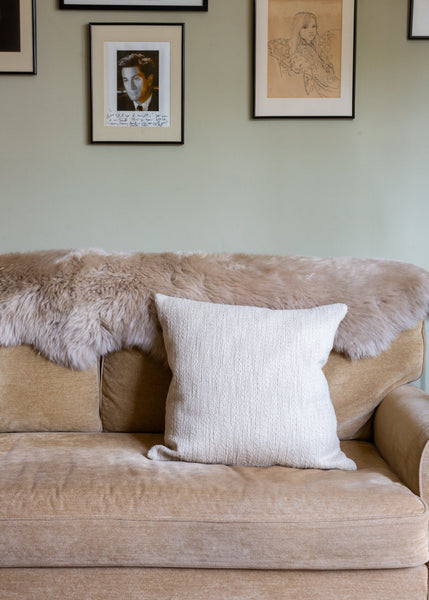 Slubby Cotton Textured Cushion – Square – Almond Beige
