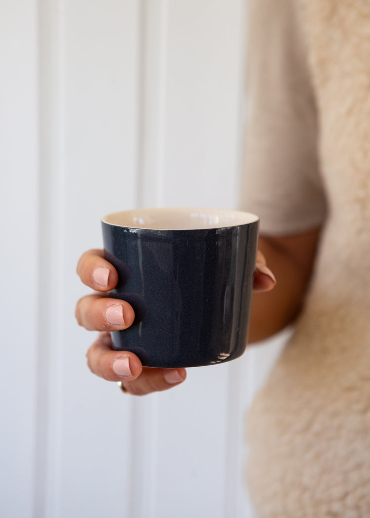 Brickett Davda navy coffee cup