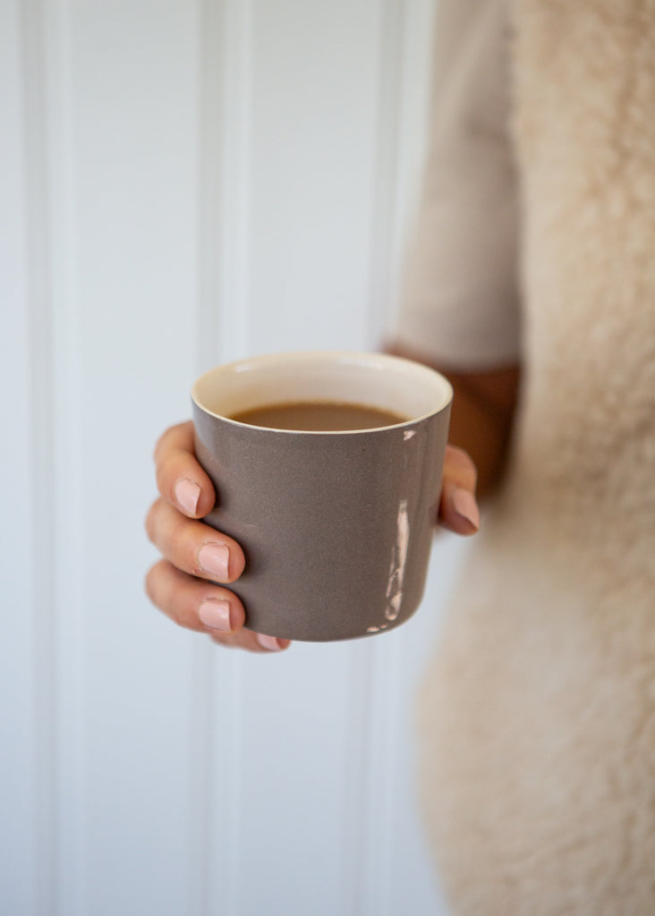 brown Brickett Davda coffee cup