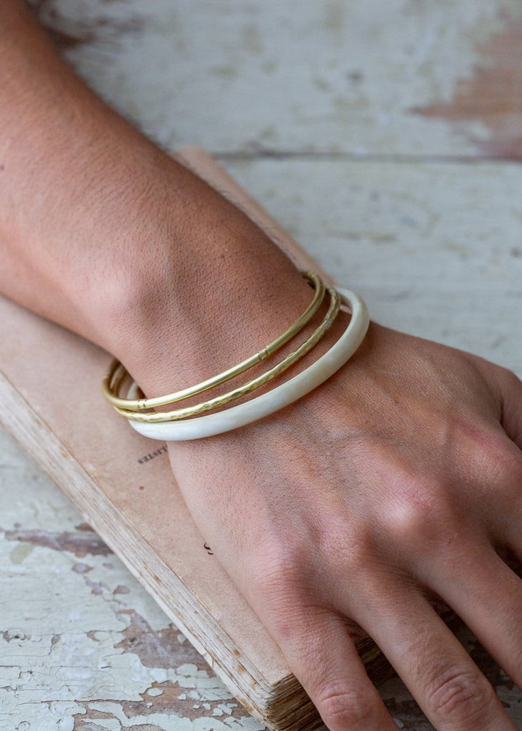 Brass Bangle with markings - The Small Home