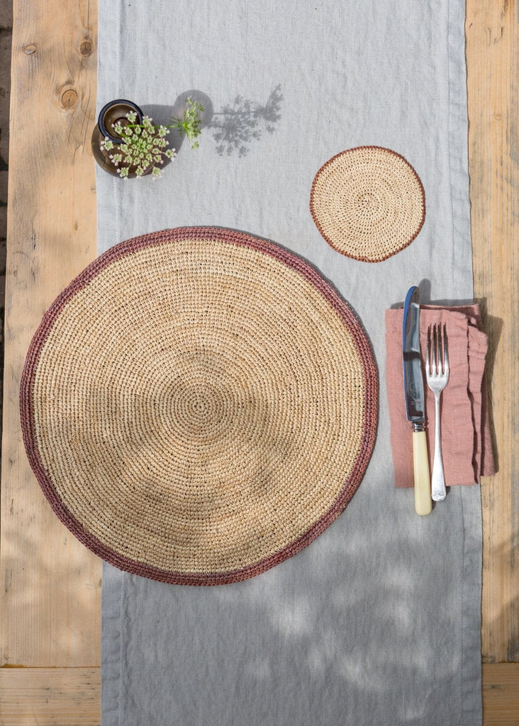 Raffia Placemat – Terracotta/Natural - The Small Home