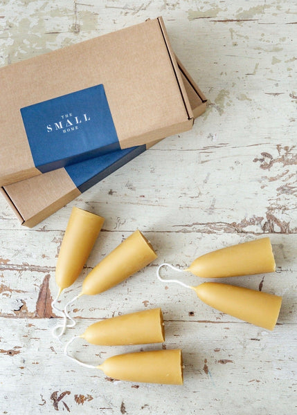 Short Stubby - Pairs of 100% Pure Beeswax Candles - The Small Home