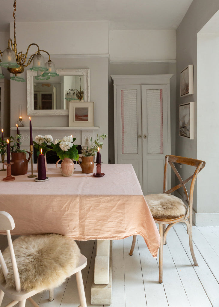 Supper at Six | How to Soften a Kitchen Table with Sheepskin