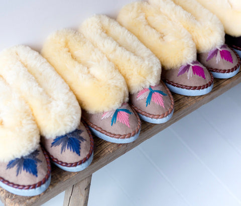 Sheepskin Moccasin Slippers | The Small Home