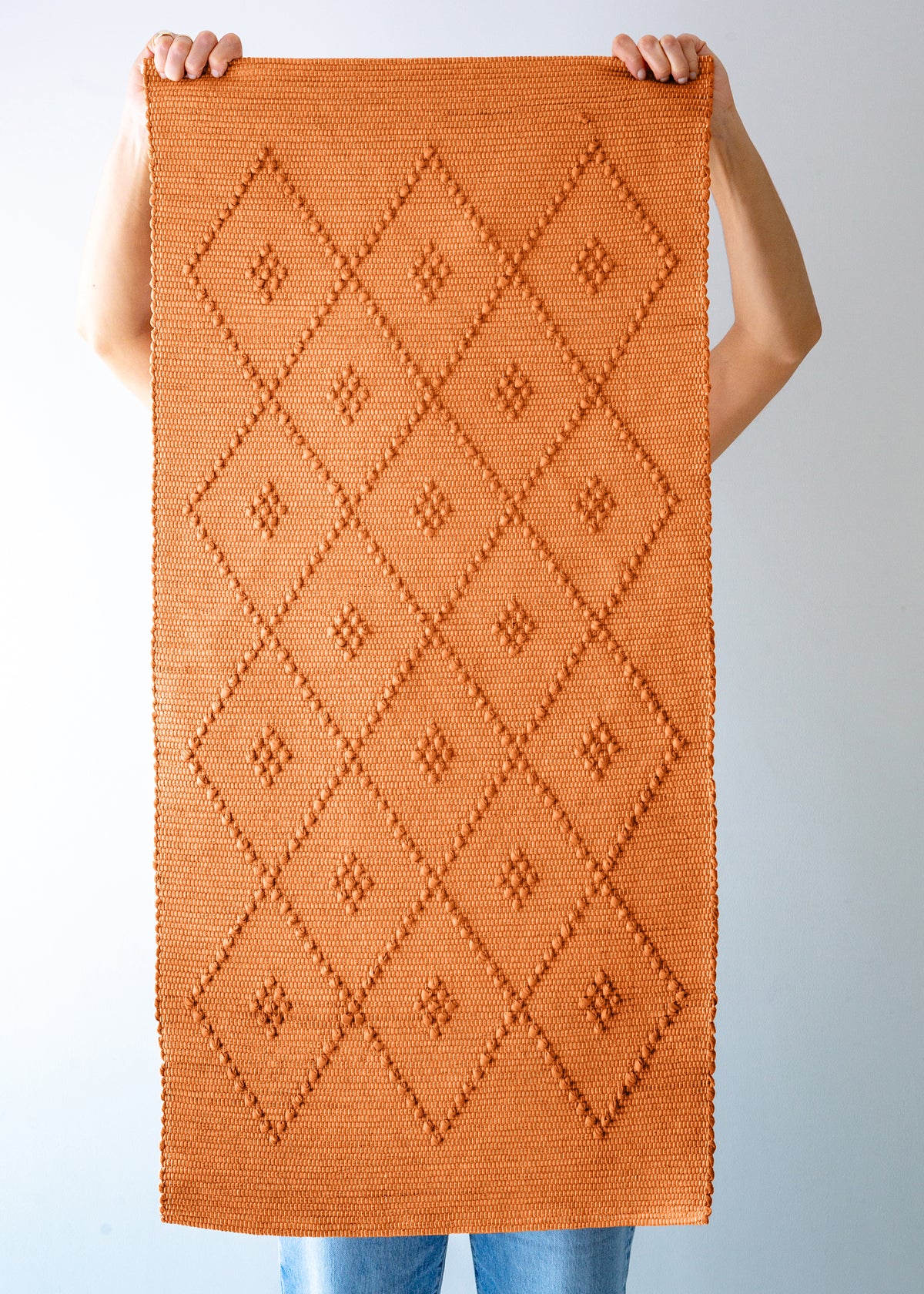Hand-Woven Diamond Mat - Seville Orange
