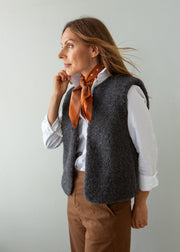 Merino Wool Gilet - Charcoal