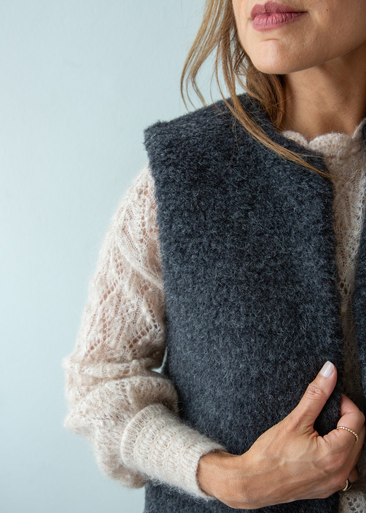 Merino Wool Gilet - Charcoal