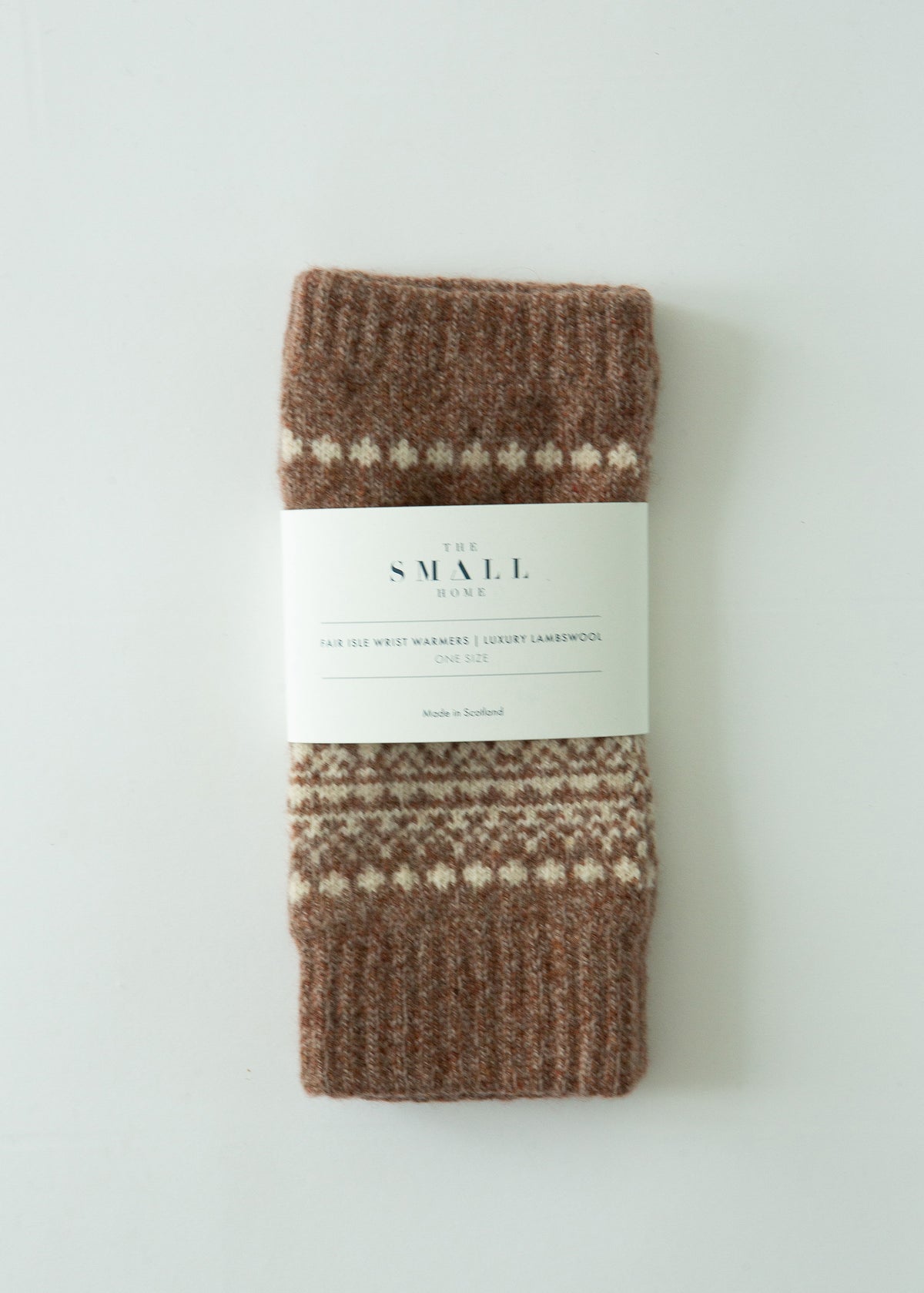 Luxury Fair Isle Wrist Warmers - Hazelnut