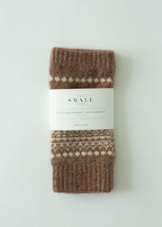 Luxury Fair Isle Wrist Warmers - Hazelnut