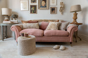 Round Shearling Pouffe – Oatmeal