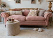Round Shearling Pouffe – Oatmeal