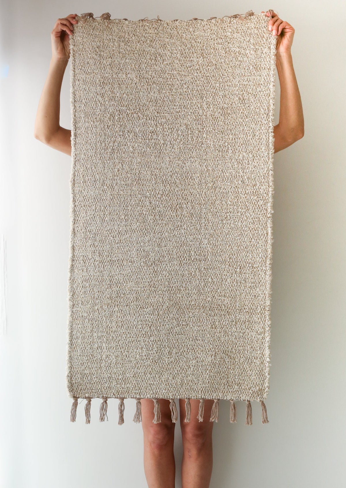 Handwoven Textured Stone Small Rug