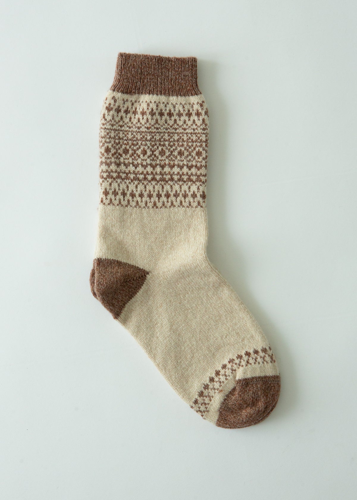 Luxury Fair Isle Socks - Oat