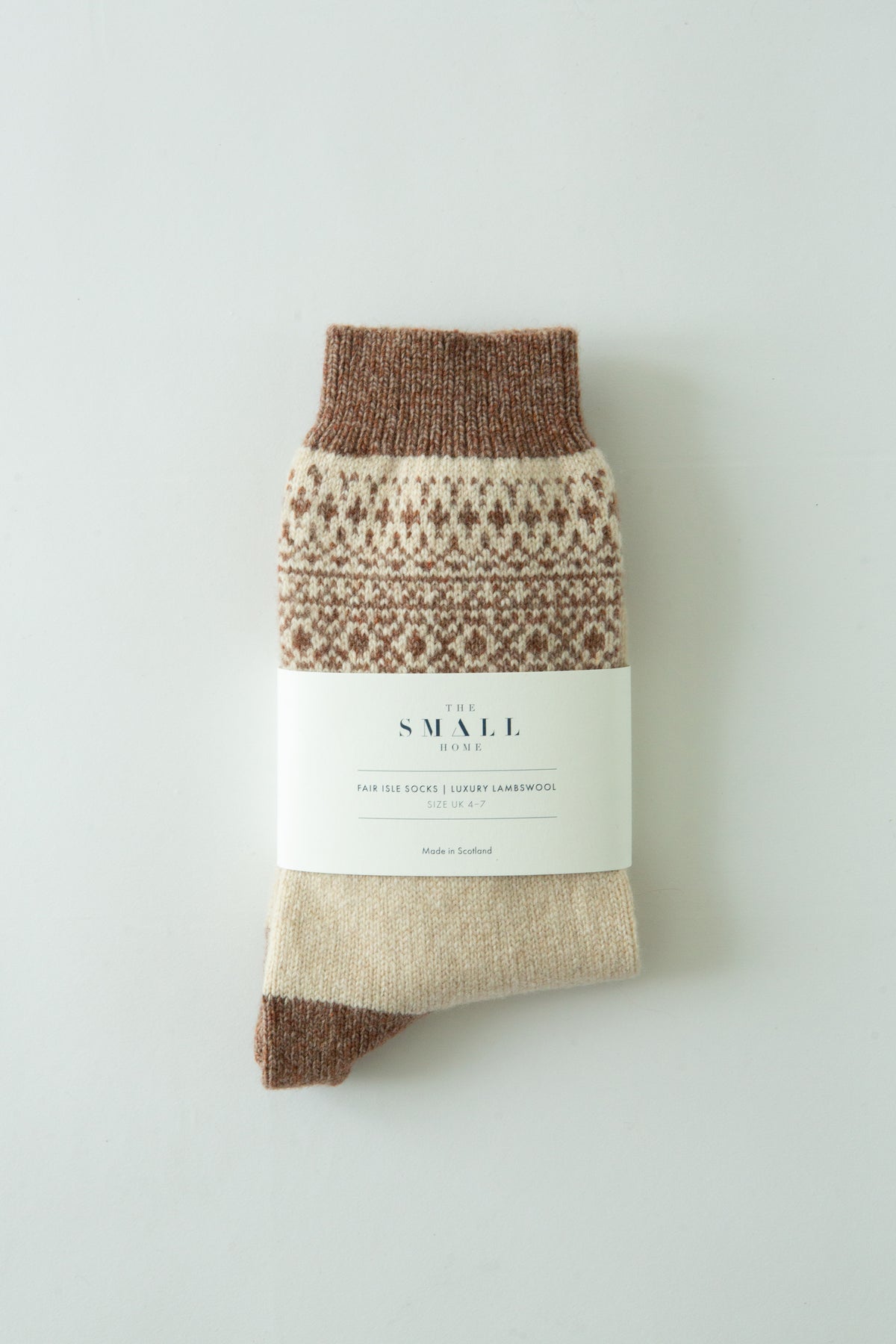 Luxury Fair Isle Socks - Oat