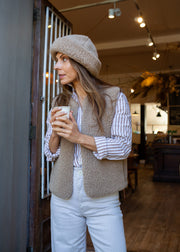 Merino Wool Gilet - Toasted Almond