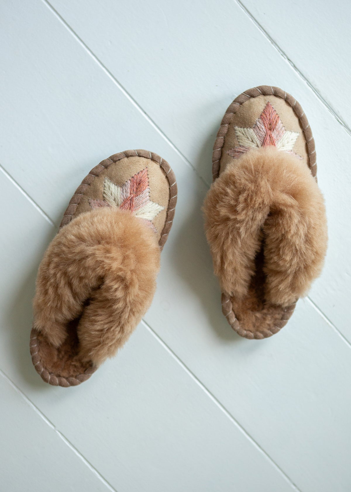 Women's Sheepskin Slipper Mules – Almond Venus