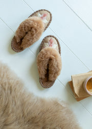 Women's Sheepskin Slipper Mules – Almond Venus