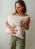 antique pink linen cushion