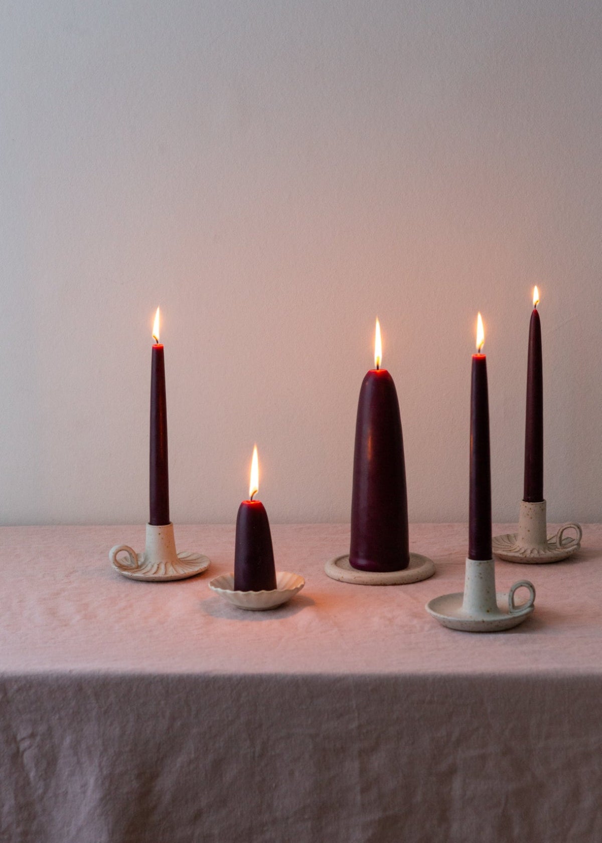 burgundy dinner candles