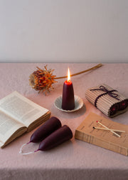 Rouge Noir Short Stubby Candles - 1 Pair