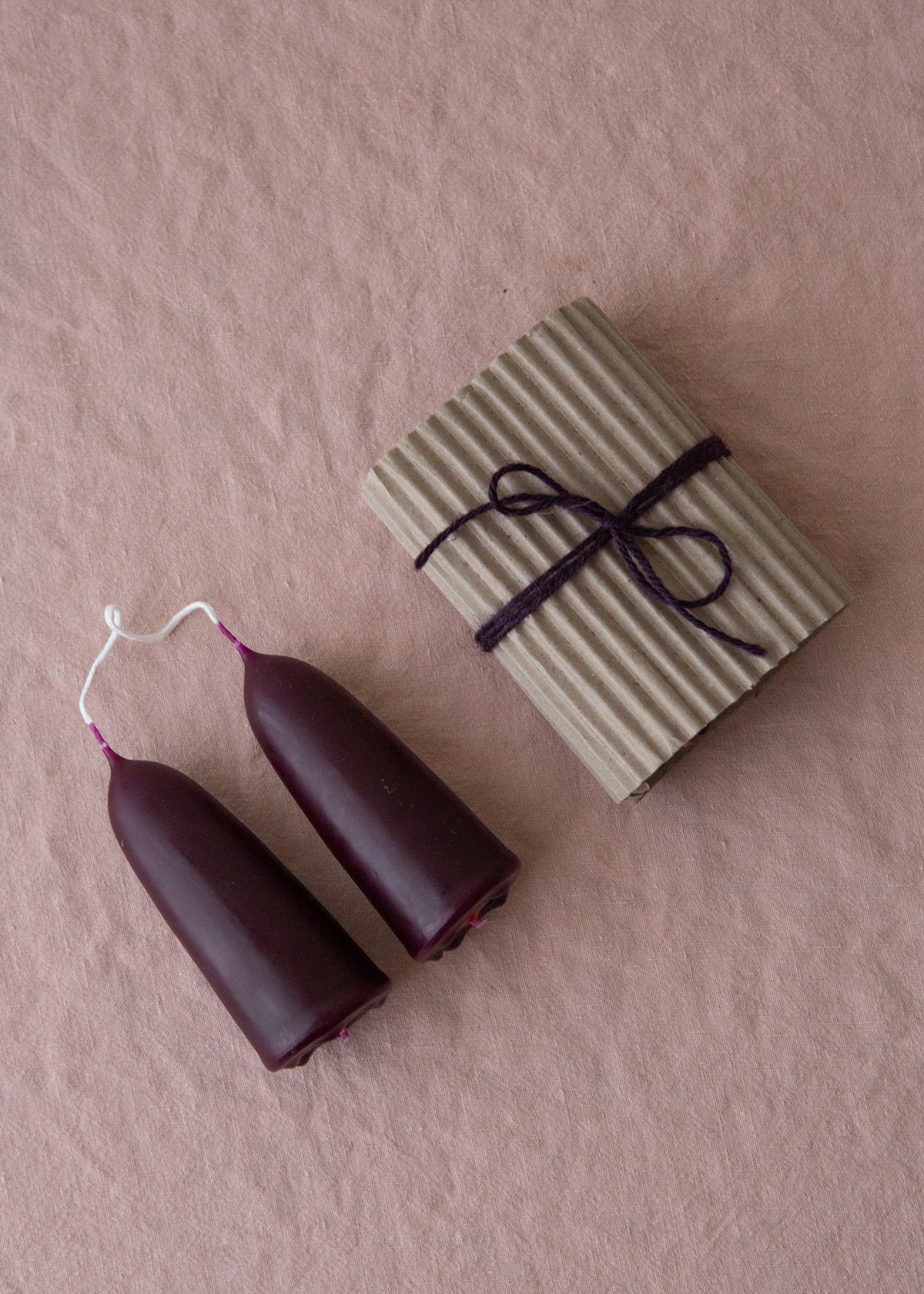 Rouge Noir Short Stubby Candles - 1 Pair