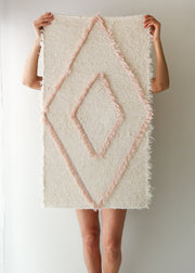 Soft Shaggy Pink/Cream Small Rug