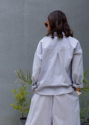 blue and white stripe organic cotton shirt