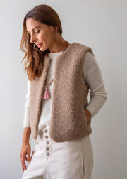 beige merino gilet