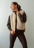 zip up cream gilet
