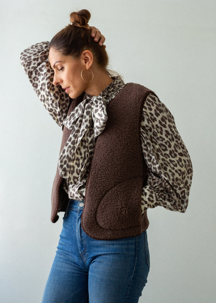 brown gilet