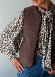 brown wool gilet