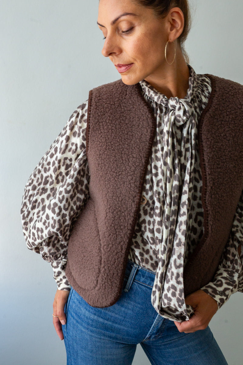 Merino Gilet - Bitter Chocolate